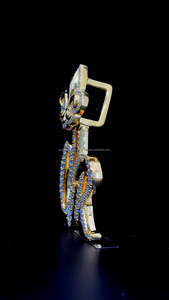 Venta caliente nombre personalizado plata esterlina fianza encanto chapado en oro Moissanite Pass diamante probador letras colgante para fiesta de hip-hop - Product Image 4