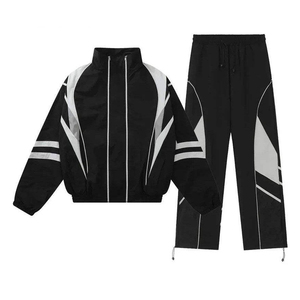 Custom Made Men's Winter Streetwear Hooded Windbreaker Tracksuit Set Regular Fit Polyester/Cotton Breathable Eco-Friendly - Product Image 1