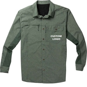 Chemise de marque avec logo personnalisé pour homme, manches longues, imperméable, coupe-vent, légère, anti-UV, 100% polyester, UPF 50, pêche - Product Image 6