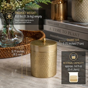 Hammered Brass Storage Canister with Lid Decorative Kitchen Counter <b>Jar</b> for Coffee Tea Sugar <b>Cookies</b> Dry Food Container OEM - Product Image 5