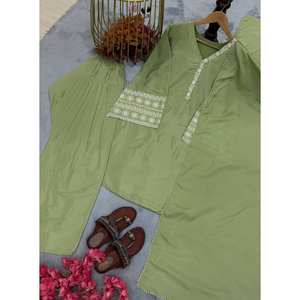 Conjunto de traje de fiesta de diseñador para mujer con parte superior inferior Dupatta-Aspecto elegante y elegante - Product Image 4