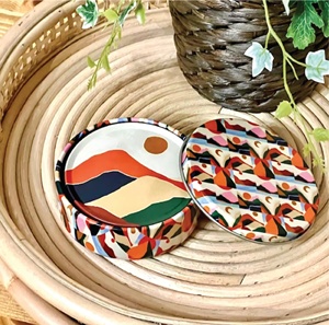 Posavasos de madera de arte tradicional, técnica pulida para regalos decorativos de inauguración de la casa, artesanías de madera, cajas de madera y letreros de pared - Product Image 1