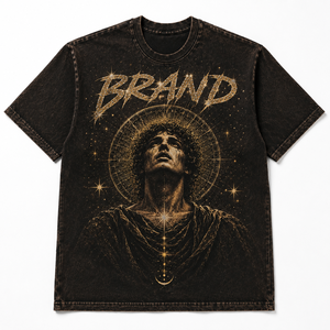 T-shirt personnalisé pour homme, vintage, délavé avec strass, manches courtes, 100 % coton, respirant, épais, vierge, OEM ODM - Product Image 1