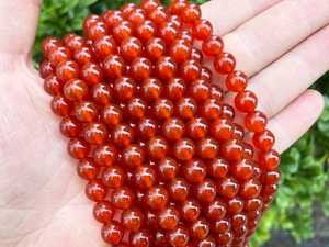 AA Genuine <b>Red</b> Agate Smooth Round Gemstone <b>Beads</b> 2mm 3mm 4mm 5mm 6mm 8mm 10mm 12mm Loose Stone <b>Beads</b> for Jewelry - Product Image 3