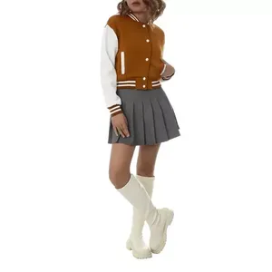 Chaqueta Varsity Unisex con Logotipo Personalizado para Equipos Deportivos Universitarios, Chaquetas con Cuello de Béisbol para Primavera, Chaqueta Letterman Lisa para Hombre - Product Image 2