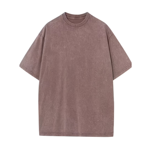 เสื้อยืดโอเวอร์ไซส์ผู้ชายลายฟอกสี ขายดี ผ้าฝ้าย 100% สีพื้น คอกลม ราคาส่งถูก ทนทาน เสื้อยืดฟอกสีผู้ชาย - Product Image 2