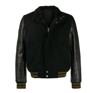 Unisex Wool Leather Sleeve Varsity Bomber <b>Jacket</b> Streetwear Winter Windproof Eco-Friendly High Quality Wholesale Heated - Product Image 3