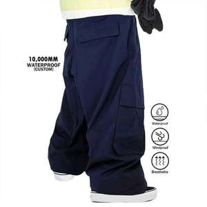 Pantalon de ski unisexe imperméable sur mesure 10 000 mm, coupe ample, coupe-vent, respirant, avec poches cargo, grandes tailles, coutures thermosoudées, hiver - Product Image 3