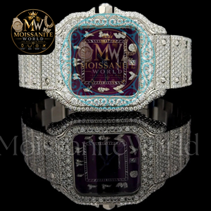 Premium Moissanite Diamond <b>Watch</b> Stainless Steel Wrist <b>Watch</b> with Brilliant Stone Decoration for Fashion Accessory Party Use - Product Image 4