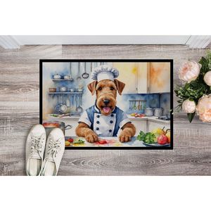 Airedale Terrier the Chef Doormat <b>Non</b> <b>Slip</b> Washable Low Pile Indoor Outdoor Rugs 24H X 36W Front Door <b>Mat</b> for Entryway - Product Image 2
