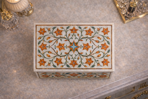 Organisateur de bijoux en marbre artisanal avec incrustations traditionnelles – Fournisseur en gros - Product Image 4