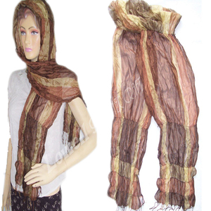 Elegant Women's Chiffon Scarf Striped Long Multi-Functional <b>Head</b> <b>Wrap</b> All Seasons Daily Wear - Product Image 3