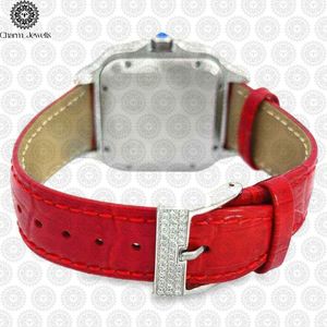 Charm Jewels Luxury Women Stainless Steel <b>Watch</b> Red Leather Band Square Case Quartz Movement Fashion Design - Product Image 3