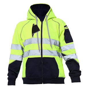 Ropa de Trabajo de Seguridad Reflectante de Alta Calidad, Sudadera con Capucha de Alta Visibilidad para Hombre, Cremallera de Seguridad, Manga Larga, Impermeable, Última Llegada, Sudaderas con Capucha de Alta Visibilidad - Product Image 3