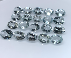 Aguamarina natural de corte ovalado, piedra preciosa azul facetada para joyería, certificada, 6x4mm 5x7mm 6x8mm - Product Image 1
