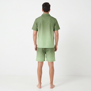 Men's Green Printed Shirt <b>Shorts</b> Two Piece Set Sublimation <b>Short</b> <b>Sleeve</b> <b>Button</b> <b>Up</b> Casual Summer Beach Vacation Wear - Product Image 6