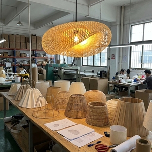 Wholesale Handcrafted Bamboo Lampshade Natural Woven Pendant <b>Light</b> Shade for Interior Projects Home and Cafe Lighting - Product Image 4