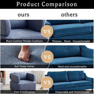 Mid Century Teddy Velvet Reading Armchair Accent Chair with Thickened <b>Cushions</b> and Upholstered <b>Padded</b> Seat for Living Room - Product Image 4