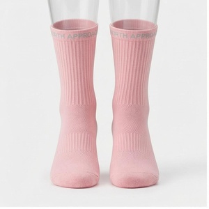 North Approach Crew <b>Socks</b> Pink Solid Breathable Knitted for Adults Spring Casual Daily Use - Product Image 1