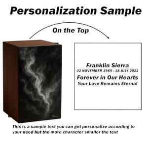 Urna de Madera de Palisandro Hecha a Mano con Resina Negra, Urna Conmemorativa para Cenizas Humanas, Tamaño Mediano 9x5.5 Pulgadas - Product Image 4