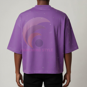 Camiseta Personalizada para Hombre 100% Algodón, Diseño con Piedras Preciosas y Lavado Ácido, Estilo Vintage Desgastado - Product Image 6