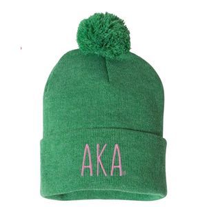 Gorro de Punto AKA, Gorro Blanco con Borde, Gorro de Invierno Bordado, Gorro Suave y Cálido de la Hermandad Griega para Mujer, para Clima Frío - Product Image 6