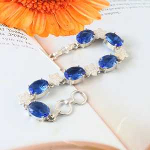 Blue Tanzanite <b>Bracelet</b> Oval Gemstone 925 Sterling Silver Jewelry For Women Men Elegant Gift <b>Bracelet</b> - Product Image 3