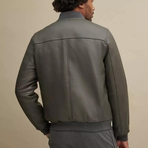 Trendy Street wear Leather Winter <b>Jacket</b> Men <b>Slim</b> <b>Fit</b> Custom Logo Stand Collar Premium Real Leather Cheap Price <b>Jacket</b> - Product Image 6