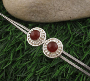 Pendientes de Jade Rojo Natural, Plata de Ley 925, Gota de Agua Rosada, Joyería de Piedras Preciosas Hecha a Mano para Mujer, Venta al por Mayor para Fiestas - Product Image 1