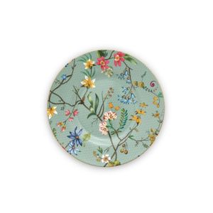 Grand plateau rond en métal émaillé avec imprimé floral, vaisselle de service pour restaurants et fêtes, plateau ottoman en émail - Product Image 3