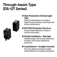 Capteur photoélectrique laser à faisceau traversant DASS DS-GT31 de haute précision, portée 30m, IP67, temps de réponse 1ms, 12-24V DC, vente en gros