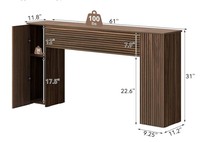 Console moderne en teck massif, faite à la main, avec rangement, pour salle à manger, appartement, salon, entrée, meubles