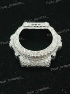 Iced Out <b>Watch</b> Bezel With Round Brilliant Cut Moissanite Stones 6900 Series Upgrade - Product Image 5