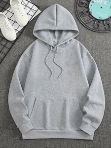 Sudadera con capucha de algodón prémium de gran tamaño, personalizada OEM, de forro polar grueso con media cremallera - Product Image 1