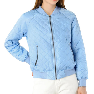 Solid Color Zip Up <b>Women</b> Clothing Nylon Quilted Bomber <b>Jacket</b> Fitness Slim Fit <b>Parka</b> Water Resistant Ladies Bomber <b>Jackets</b> - Product Image 4