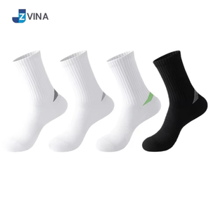 Breathable Knitted Spandex Mid-Calf Sports Socks Anti-Slip Cushioned Crew Socks for Basketball Badminton Workouts - Product Image 6
