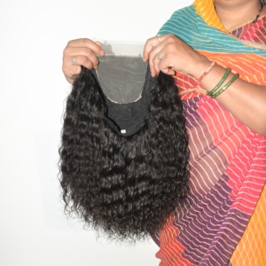 Perruque bouclée en cheveux humains bruts de temple indien, 100% Remy, cuticules alignées, noir naturel, double trame Fusion, fabriquée à la machine, 10-36 pouces - Product Image 6