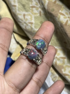 Black Opal Ring 925 Sterling Silver Genuine Black Opal Ring Handmade Silver Ring - Product Image 5