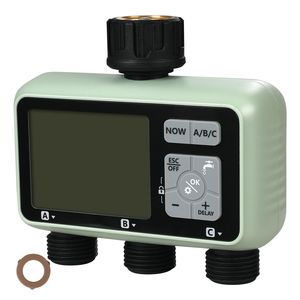 Temporizador de Riego para Jardín de 3 Salidas con Pantalla LCD, 3 Zonas de Riego Independientes, Retraso por Lluvia y Modo Manual, Temporizador para Manguera y Aspersor - Product Image 1