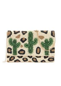Pink Green Palm Leaf Beaded Envelope Clutch Bag Tropical Seed Bead Evening Purse Chain Shoulder Handbag Party Wristlet <b>Wallet</b> Fo - Product Image 2