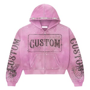 Fabricant de sweats à capuche à faible MOQ utilisant des sweats à capuche zippés en molleton 500 g/m² personnalisés avec impression en relief personnalisée aux États-Unis. - Product Image 5