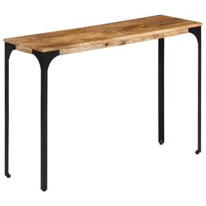 Mesa Consola Resistente de Madera de Mango Marrón Sólido con Hierro, Mesas Consola de Tamaño Mediano - Product Image 1