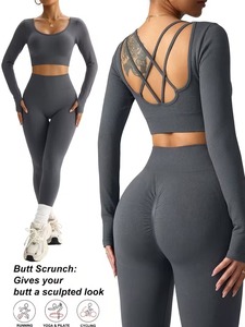 Ensemble de sport 2 pièces haute performance pour femme : Soutien-gorge de sport à panneaux de compression et Legging de yoga push-up - Product Image 6
