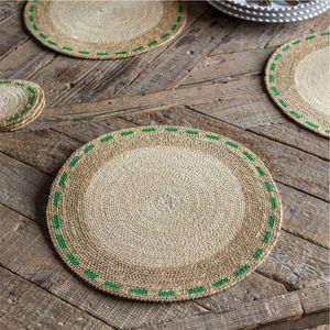 Handcrafted Natural Seagrass Woven Placemat Round Table Mat Eco Friendly Dining Table Decor Tableware Table <b>Runner</b> Accessory Mat - Product Image 1