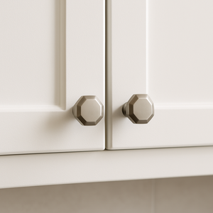 Bouton de meuble contemporain en laiton finition argentée mate poignée octogonale écologique pour armoire de cuisine commode chambre à coucher - Product Image 6