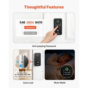 Serrature Intelligenti Biometriche con Design Innovativo Easy-Grip, Chiusura Automatica, Codice Monouso, Funzione Anti-Spia, Comoda Chiusura - Product Image 5