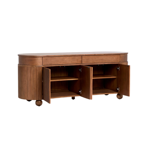 Modern Solid Teak Wood <b>Sideboard</b> Cabinet Minimalist Wooden Buffet <b>Storage</b> Cabinet for Living Room Hotel Furniture - Product Image 4
