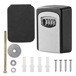Outdoor Waterproof Wall-Mounted Key Lock <b>Box</b> with 4 Digit Combination Resettable Codes Waterproof <b>Travel</b> Locks Storage - Product Image 1