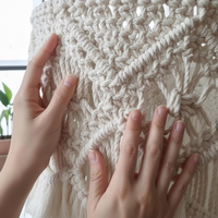 Abat-jour en macramé bohème rond suspendu avec pompons, décoration intérieure pour la maison, style salon
