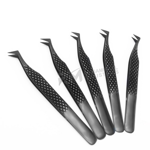 Pince à épiler RMI personnalisée en acier inoxydable à 45 et 90 degrés, pointue, anti-magnétique, durable, pour extensions de cils, avec embout en fibre - Product Image 5